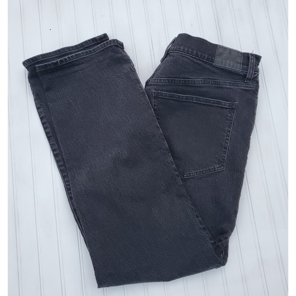 Madewell Jeans Womens 32 Black Denim 90s‎ Straight High Rise Grunge Hipster - Picture 11 of 11
